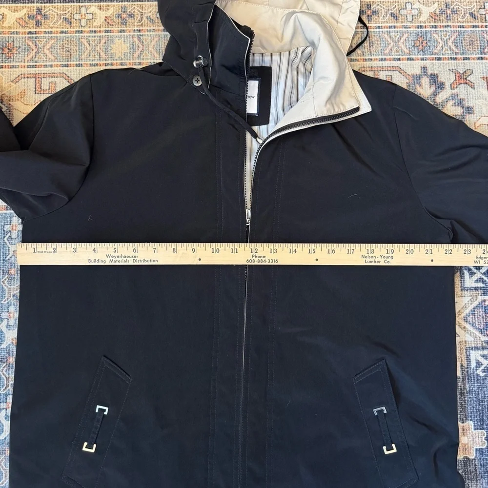 Croft & Barrow Black Winter Coat Cream Lined Neckline & Hood Women’s Size Medium